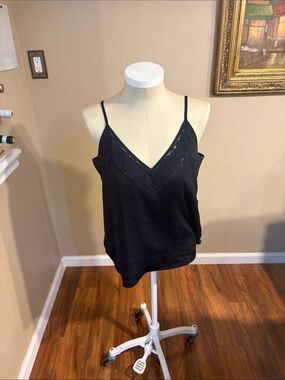 Express Black Lace-Trim V-Neck Camisole